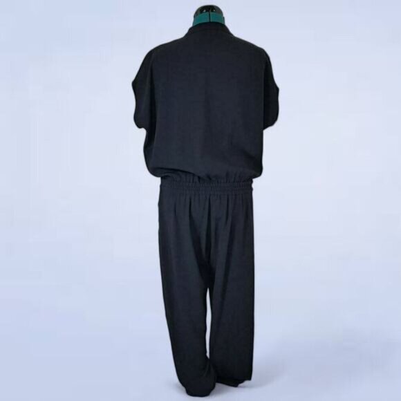 Aritzia Babaton Donnie Black Short Sleeve Jumpsuit - Size Large - Picture 4 of 12